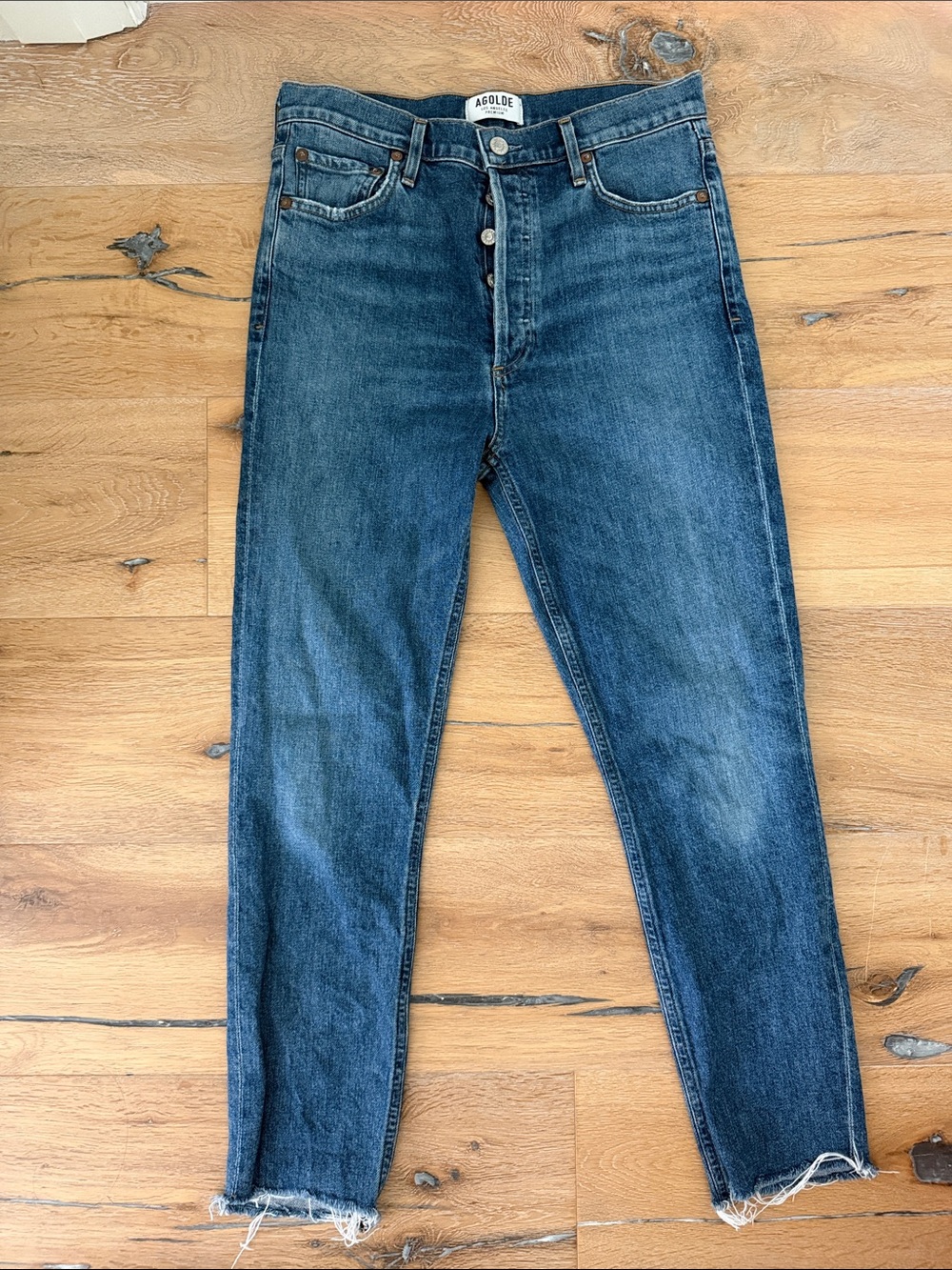 Agolde women’s dark wash Slim Straight Jeans